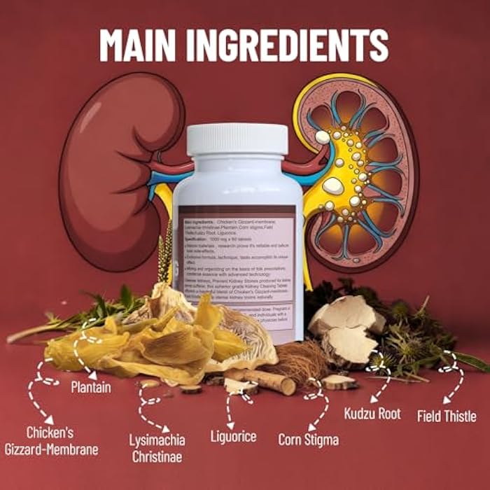 Wins Town Kidney Stone Cleaning Tablet, Support Stone Breaker, Cleanse & Restore, 60 Tablets - Image 4