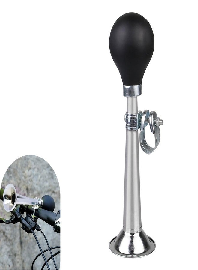 Anyhut 1 PC Bike Horn, 7 Inch Loud Sound Bicycle Bell, Weather-Resistant Vintage Metal Air Horn, Bike Bells for Kids & Adults, Universal Fit for Bicycles/Motorcycles/ATV/Golf Carts (Silver) - Image 1