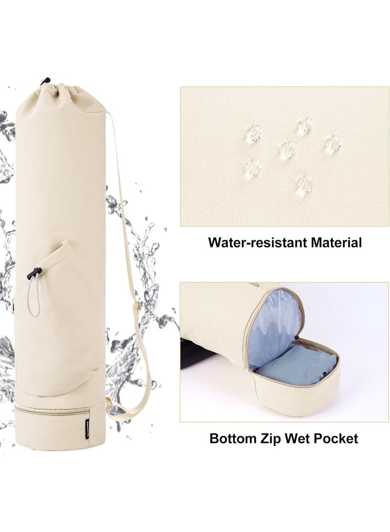 Soofam Yoga Mat Bag, Multi-Functional Storage Bag with Water Bottle Pocket and Bottom Wet Pocket, Exercise Yoga Mat Carrier for Women Men - Image 2