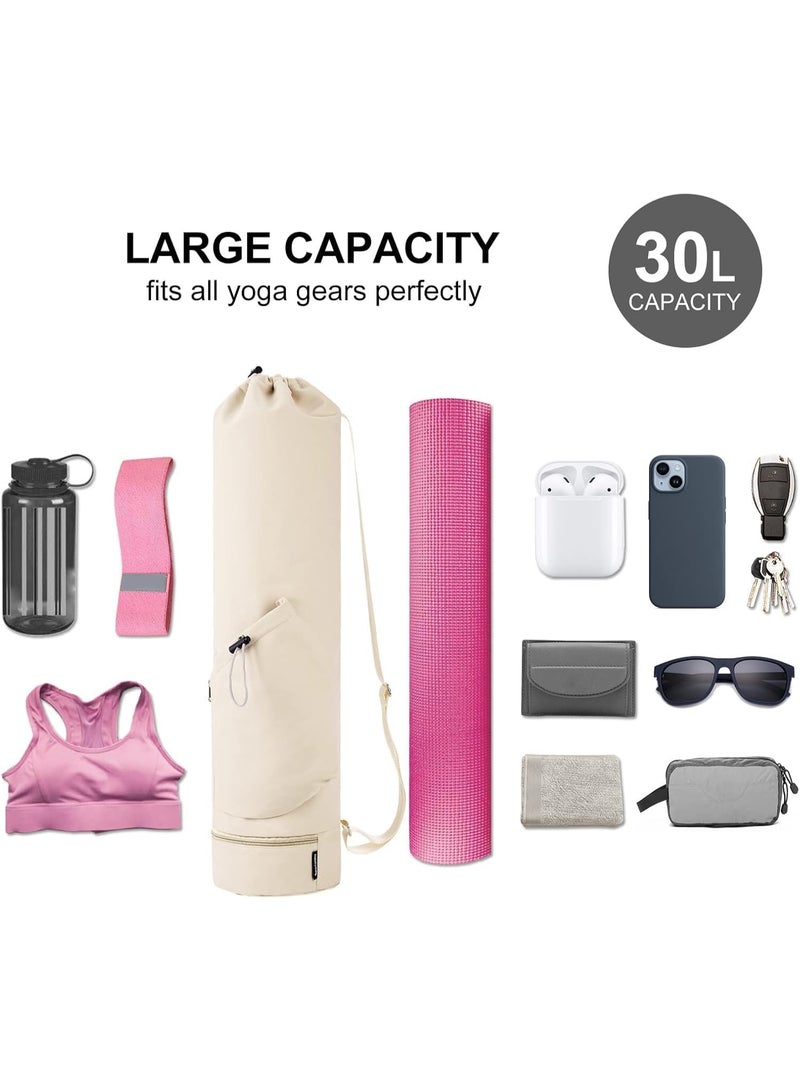 Soofam Yoga Mat Bag, Multi-Functional Storage Bag with Water Bottle Pocket and Bottom Wet Pocket, Exercise Yoga Mat Carrier for Women Men - Image 3