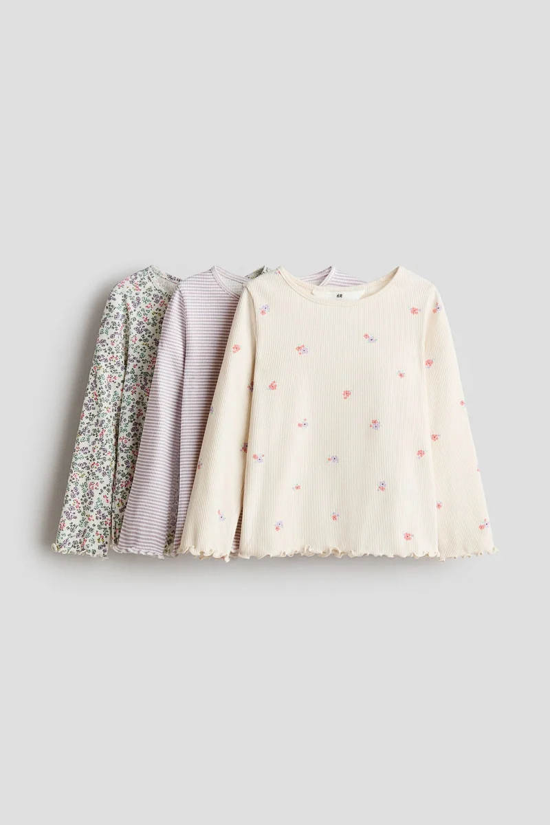 H&M 3-pack ribbed jersey tops