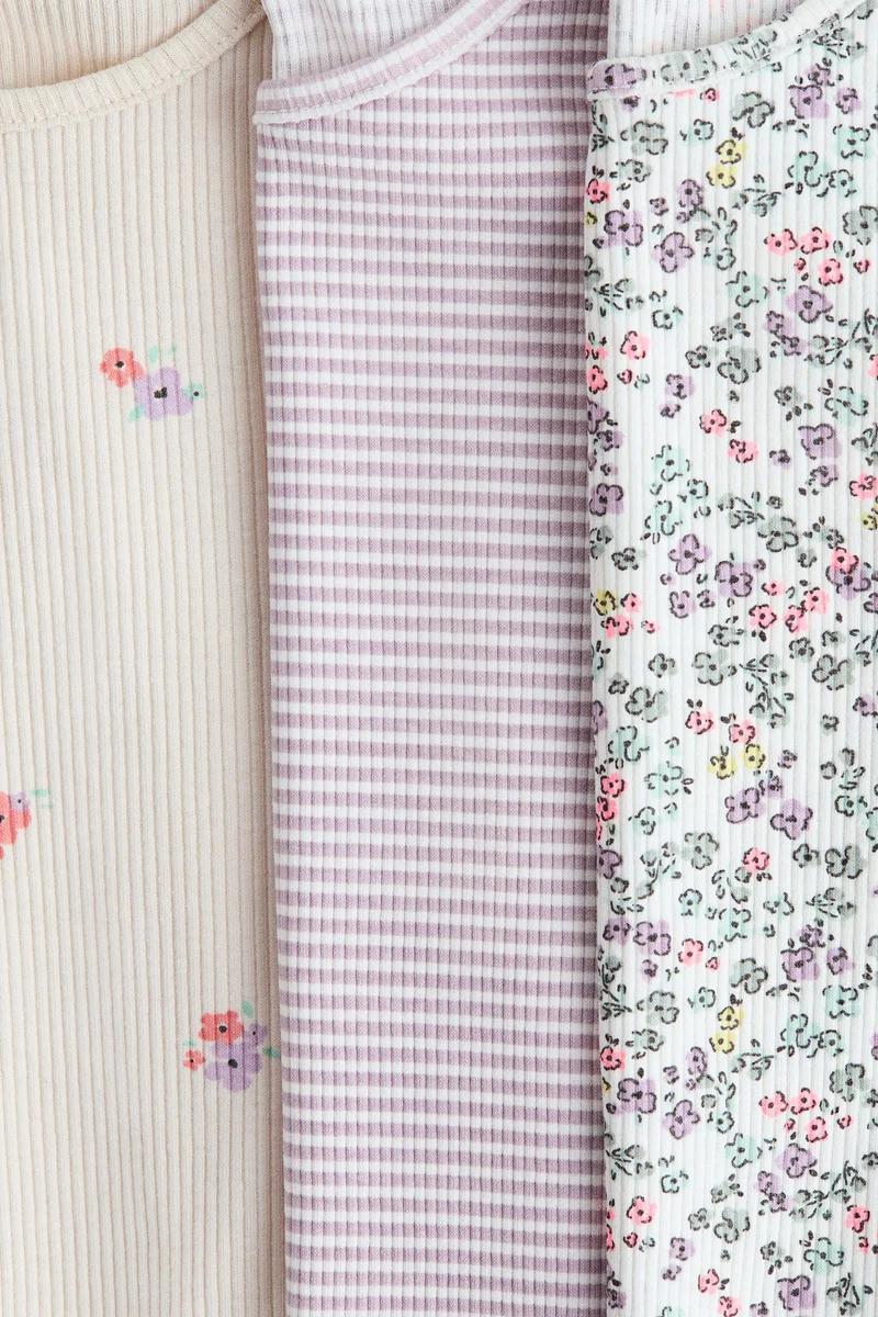 H&M 3-pack ribbed jersey tops