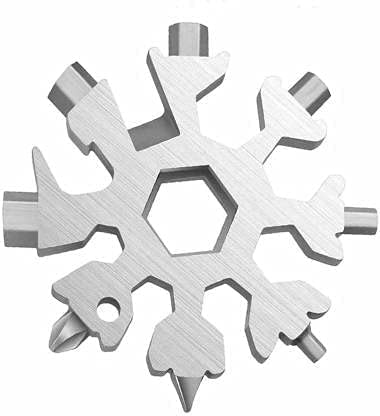 NOBILEA NOBILEA 18 in 1 Stainless Steel Snowflake Multi Tool Durable and Portable Essential Key Chain Pocket Bottle Opener Pocket Wrench Multi color - Image 2