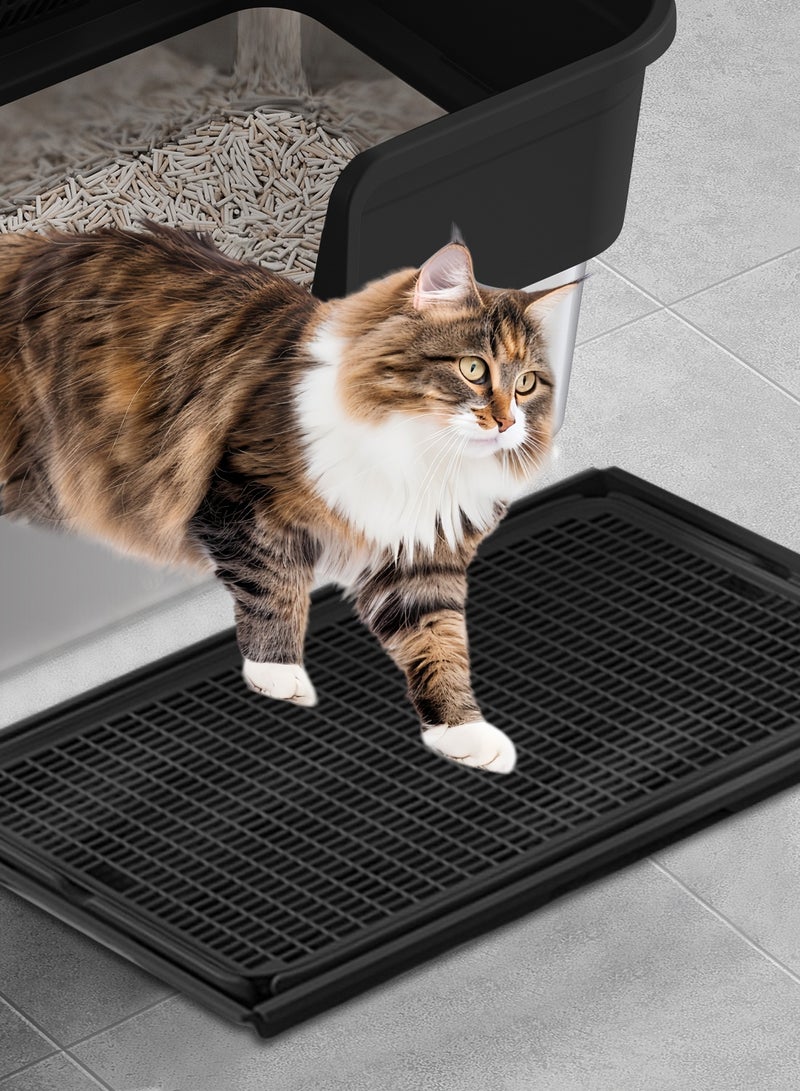 كيدل صندوق قمامة القطط المصنوع من الفولاذ المقاوم للصدأ مع صينية معدنية للفضلات ذات جوانب عالية مقاومة للتسرب والرذاذ - Image 3