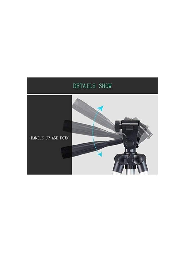 ستاند "حامل ثلاثي احترافي للكاميرا بطول 3.5 قدم - تصميم أنيق باللون الفضي/الأسود للاستقرار والتنوع" - Image 3