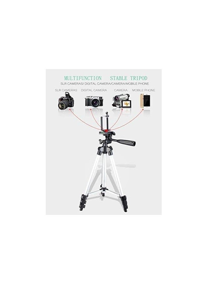 ستاند "حامل ثلاثي احترافي للكاميرا بطول 3.5 قدم - تصميم أنيق باللون الفضي/الأسود للاستقرار والتنوع" - Image 2