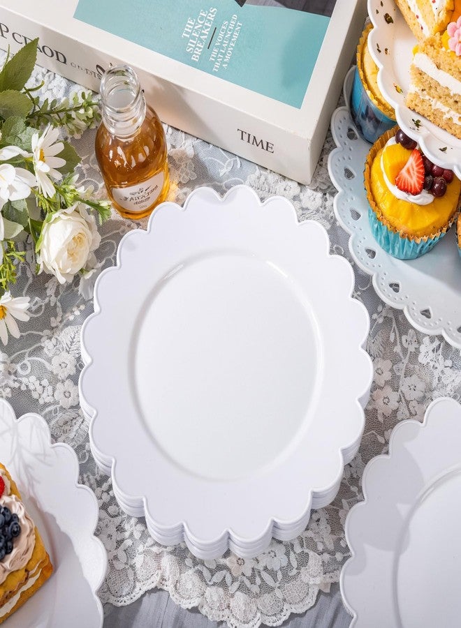 SUT 72Pcs 7.5" White Plastic Plates, Heavy Duty Disposable Plates for Weddings, Parties, Events, Fancy Dessert & Appetizer Plates | Shatterproof Bulk Party Supplies (72 Count) - Image 4