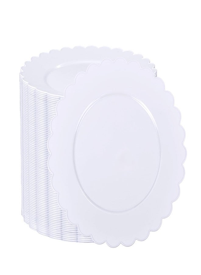 SUT 72Pcs 7.5" White Plastic Plates, Heavy Duty Disposable Plates for Weddings, Parties, Events, Fancy Dessert & Appetizer Plates | Shatterproof Bulk Party Supplies (72 Count) - Image 1