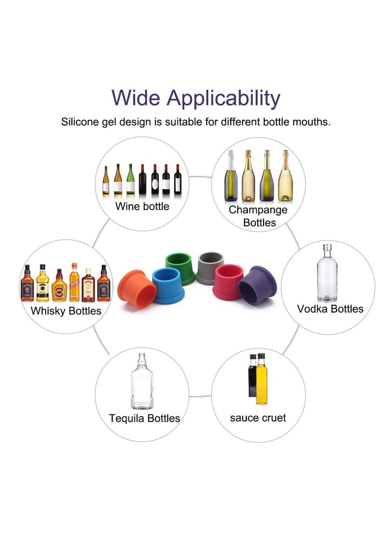 KASTWAVE - Wine Stoppers, Wine Sealer for Wine Bottles, Silicone Wine Bottle Caps, Reusable Wine Champagne Beer Bottle Stopper, Wine Corks for Wine Glass Beverages Beer Bottles Holiday - Image 1