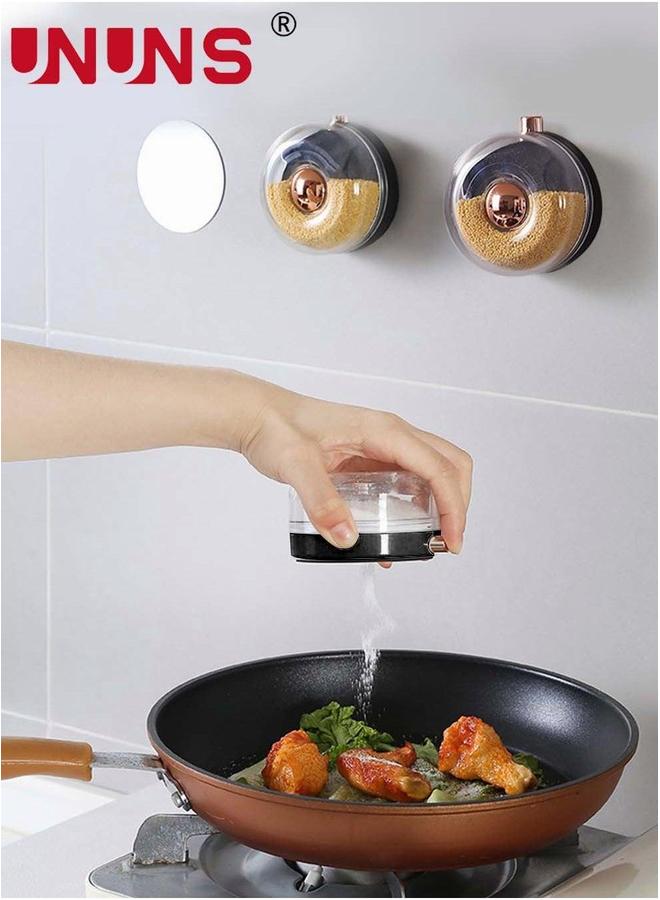 UNUNS Set Of 3 Magnetic Spice Jars for Refrigerator,Seasoning Containers With Shaker Lids, Wall-mounted Condiment Box For Stainless Steel Wall Base,Fridge,Kitchen - Image 1