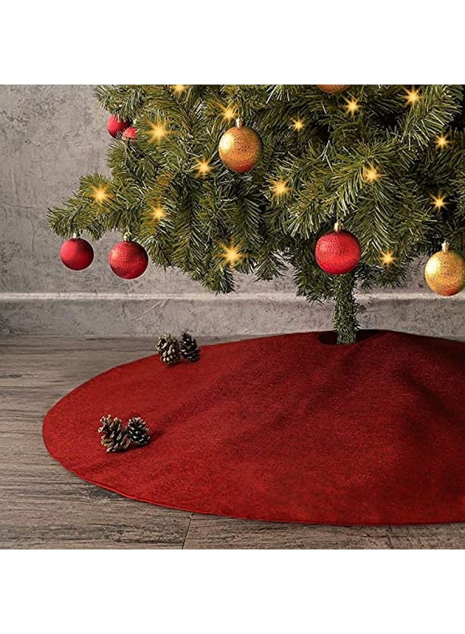 the purple tree تنورة شجرة عيد الميلاد من ذا بوربل تري - 38 بوصة مخملية حمراء داكنة مزدوجة الطبقات للزينة في عطلة عيد الميلاد (عبوة من 1) - Image 1