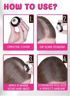 Kanza Instantly Hairline Shadow Hairline Powder Quick Cover Hair Root Concealer Eyebrows & Beard Line Hair Root Touch Up for Thinning Hairline Windproof & Sweatproof (Medium Brown)  - Image 3