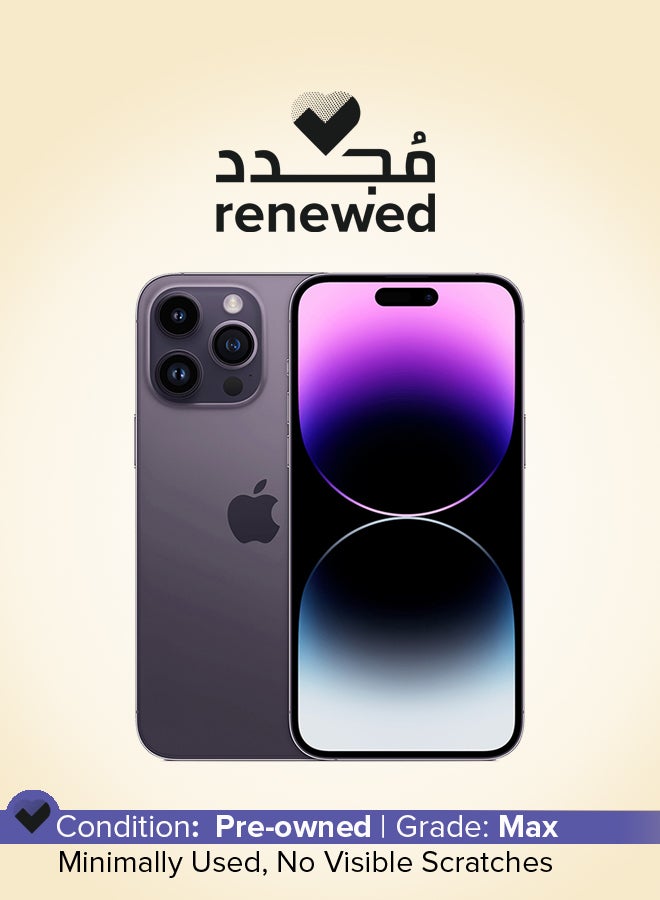 Apple Renewed - iPhone 14 Pro Max 512GB  (e-SIM only) Deep Purple 5G With FaceTime - USA Version - Image 1
