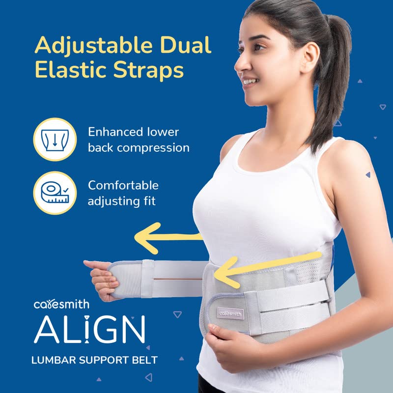 CARESMITH Align Lumbar Support Belt (Size 3) | Central Thick Metal Support | 4 Sizes | Back Belt for Back Pain | Back Pain Belt for Women & Men | Back Support Belt | Size 3 - Image 4