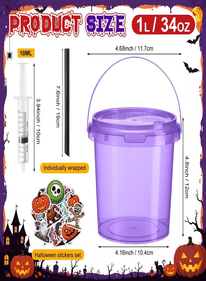 Funnymoom 34 oz Halloween Buckets with Straws Syringes - Image 2
