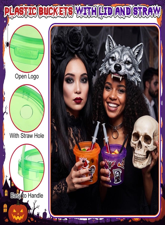 Funnymoom 34 oz Halloween Buckets with Straws Syringes - Image 3