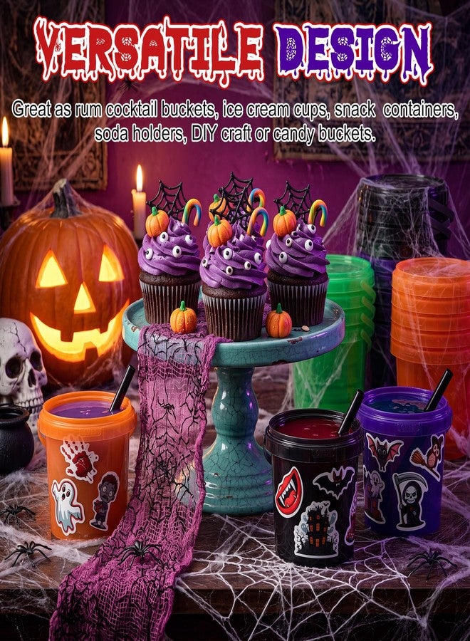 Funnymoom 34 oz Halloween Buckets with Straws Syringes - Image 4