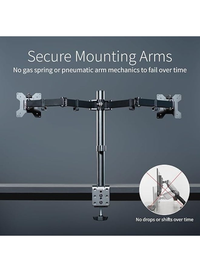 حامل شاشة بذراع مزدوج قابل للتعديل 43-81 سم – حمولة حتى 9 كجم، فيسا 100×100 ملم، دوران 360 درجة، أذرع معززة بطول 450 ملم - Image 2