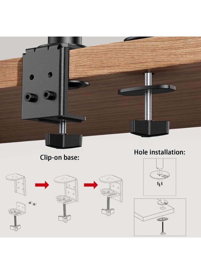 حامل شاشة بذراع مزدوج قابل للتعديل 43-81 سم – حمولة حتى 9 كجم، فيسا 100×100 ملم، دوران 360 درجة، أذرع معززة بطول 450 ملم - Image 5