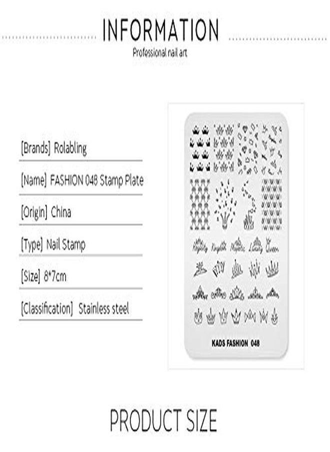 Rolabling - Ping Plate Fashion Crown Rich Luxury King Queen Theme MultiPattern Stamp Print Image Stamp Template Nail Art For Nail Design By Rolabling - Image 1