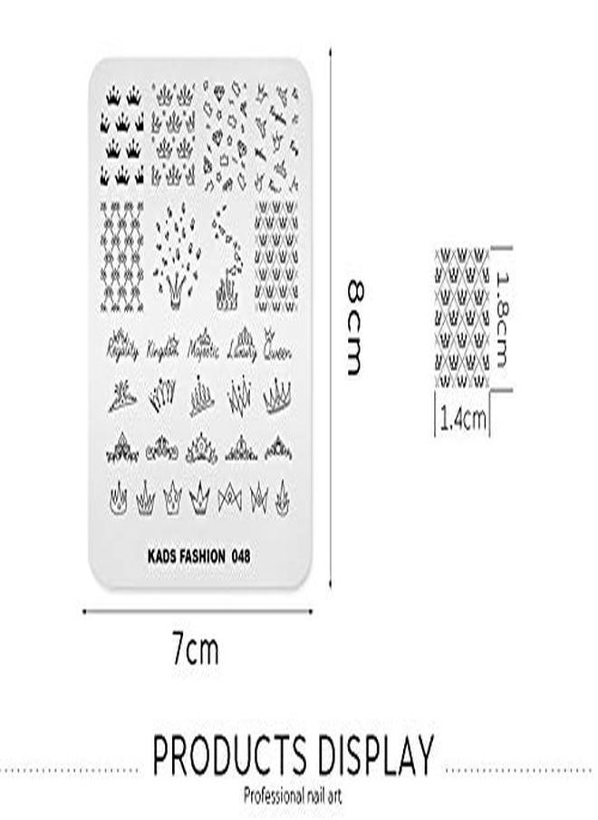 Rolabling - Ping Plate Fashion Crown Rich Luxury King Queen Theme MultiPattern Stamp Print Image Stamp Template Nail Art For Nail Design By Rolabling - Image 1