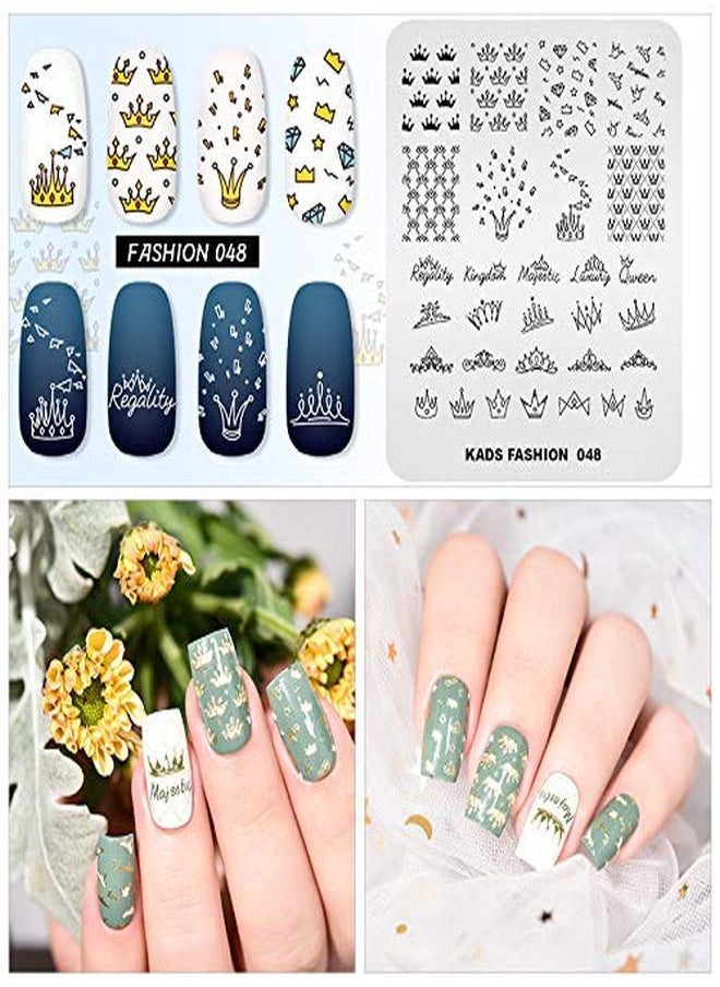 Rolabling - Ping Plate Fashion Crown Rich Luxury King Queen Theme MultiPattern Stamp Print Image Stamp Template Nail Art For Nail Design By Rolabling - Image 1