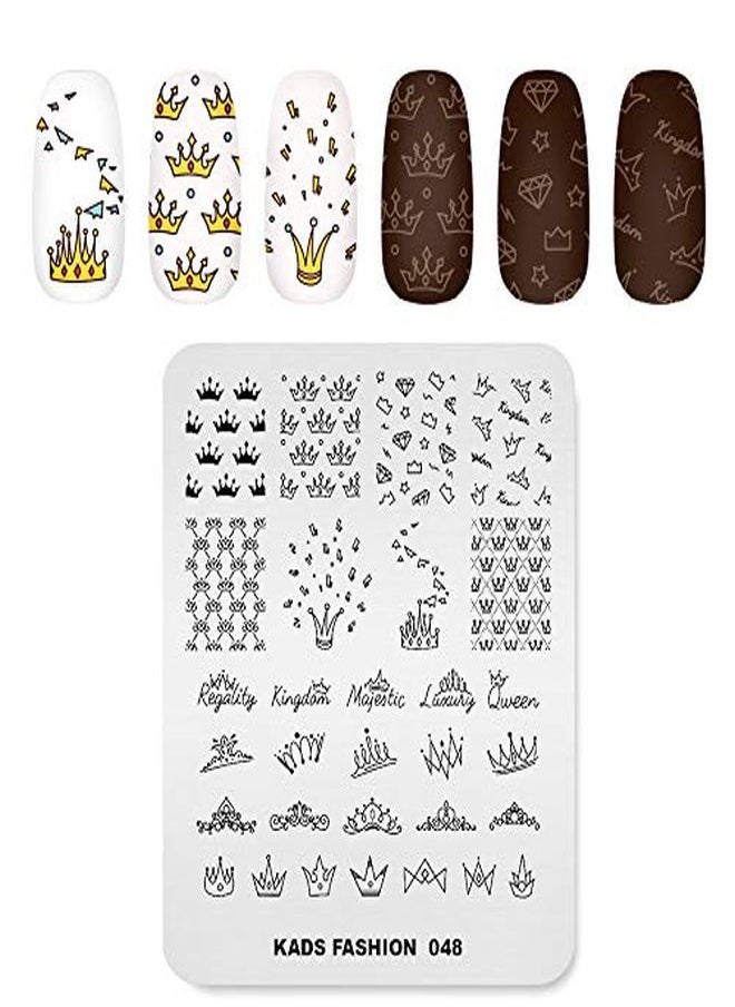 Rolabling - Ping Plate Fashion Crown Rich Luxury King Queen Theme MultiPattern Stamp Print Image Stamp Template Nail Art For Nail Design By Rolabling - Image 1