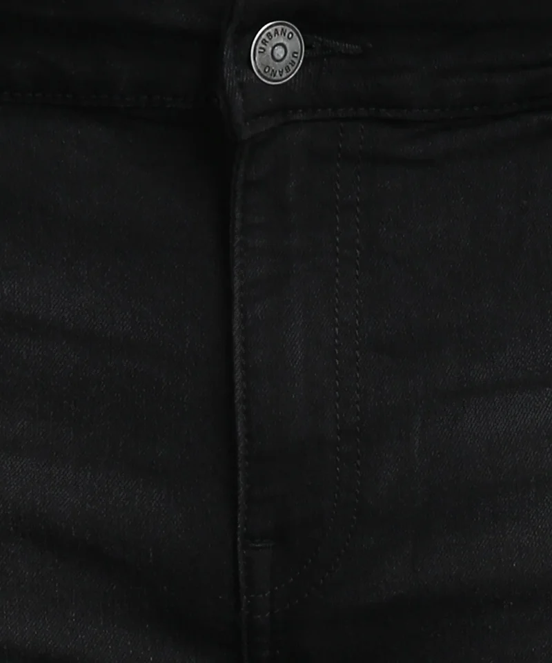 Urbano Fashion  Urbano Plus Men's Black Regular Fit Washed Jeans Stretchable  | Best Price UAE