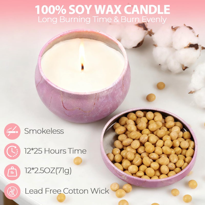 Jaytesen Gifts for Women,12 Pack Scented Candles Gift Set, 300 Hour Long Lasting Soy Wax Candles for Home Scented, Aromatherapy Candle, Ideal for Birthday, Christmas, Thank You Gifts, - Image 3