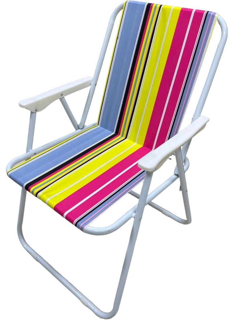 DEXO كرسي شاطئي وقابل للطي في الهواء الطلق - خفيف الوزن، سهل الحمل، قماش بوليستر مقاوم للماء وإطار فولاذي، محمول للتخييم، المشي، الفناء، المهرجانات - Image 1