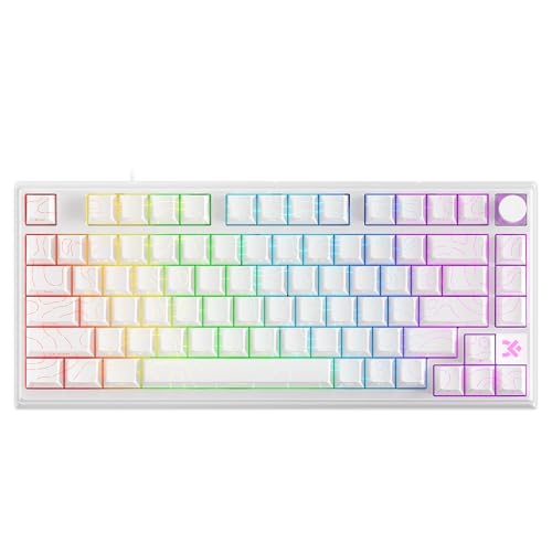 MOLGRIA x SKYLOONG 75% Gaming Keyboard, GK75 HE USB Wired Magnetic-Switch Mechanical Keyboard with Cherry Profile Double-Shot PBT Keycaps, South-Facing RGB Backlit and Knob(White Horizon Line) - Image 1