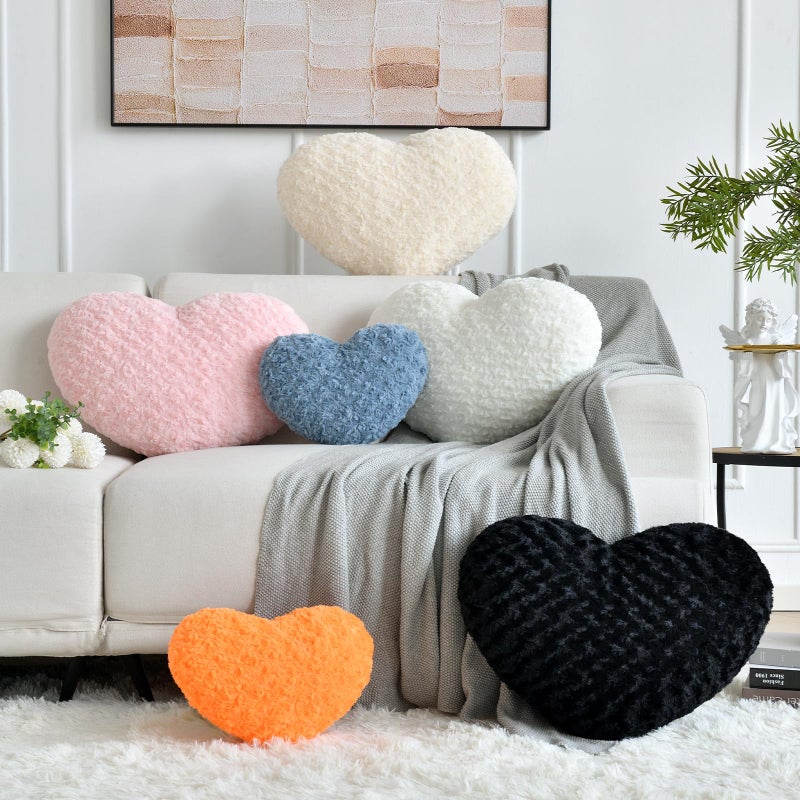 ZCNYCLAM وسادة Zcnyclam Heart وسادة ناعمة على شكل قلب مع غرفة زخرفية وسائد لأريكة السرير كرسي أريكة على شكل قلب لطيف وسادة وسادة رمي لغرفة نوم (وردي صغير 12.9 "" × 9.8 "") - Image 2