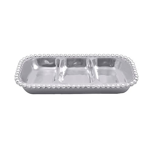 Mariposa Pearled Small 3-Section Server - Image 1