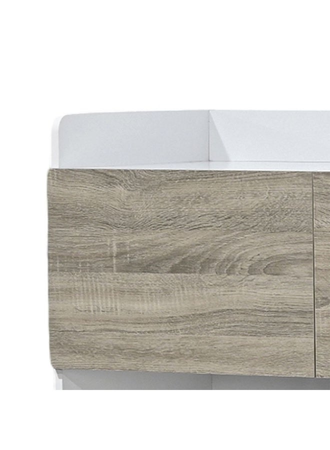 DANUBE HOME سرير مورفي للنوم والدراسة 90x200 مع 2 درج للتخزين + مكتب دراسة + خزانة + USB - أبيض + سونوما - Image 4