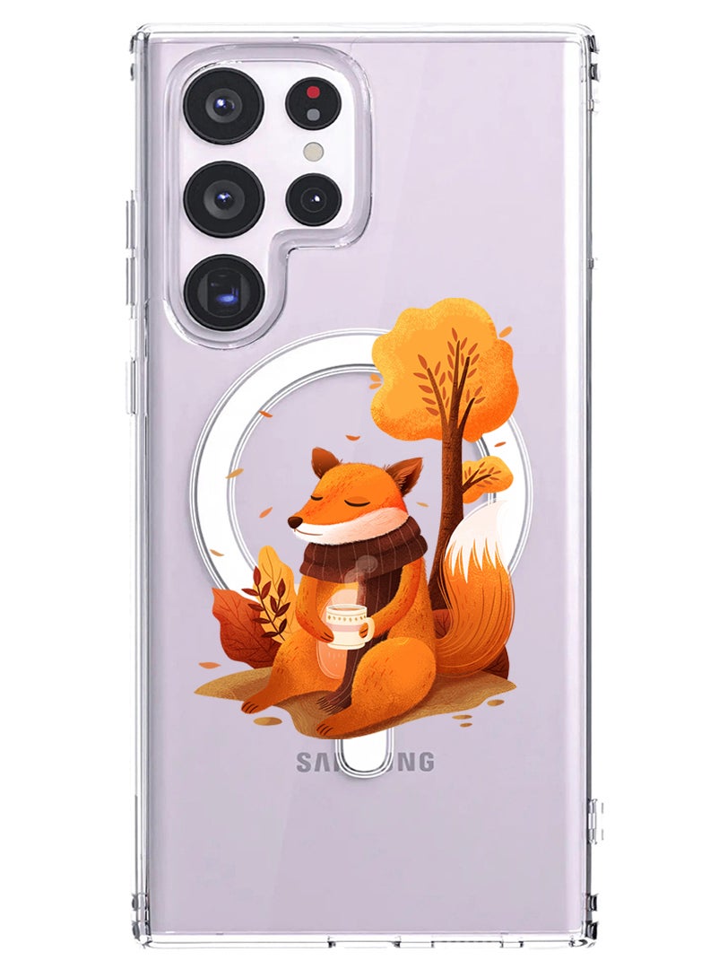 Theodor Magnetic Case for Samsung Galaxy S23 Ultra 6.8-inch Compatible with MagSafe Wireless Charging, Shockproof Phone Bumper Cover Fox - Image 1