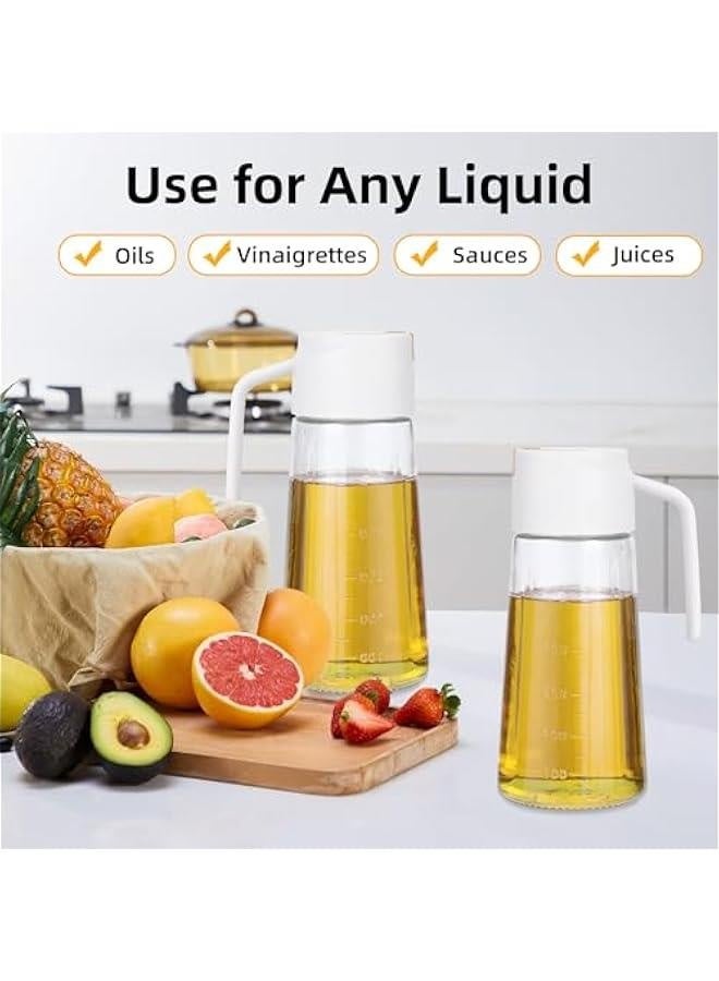 2Pack Glass Olive Oil Dispenser Bottle, Oil Bottle Olive Oil Container With Automatic Cap And Stopper, 21 OZ Oil Cruet Oil-Spill-Proof Oil Dispenser For Kitchen, Cooking, Salad, Barbecue - Image 5