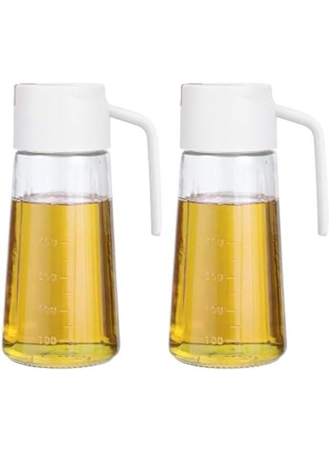 2Pack Glass Olive Oil Dispenser Bottle, Oil Bottle Olive Oil Container With Automatic Cap And Stopper, 21 OZ Oil Cruet Oil-Spill-Proof Oil Dispenser For Kitchen, Cooking, Salad, Barbecue - Image 1