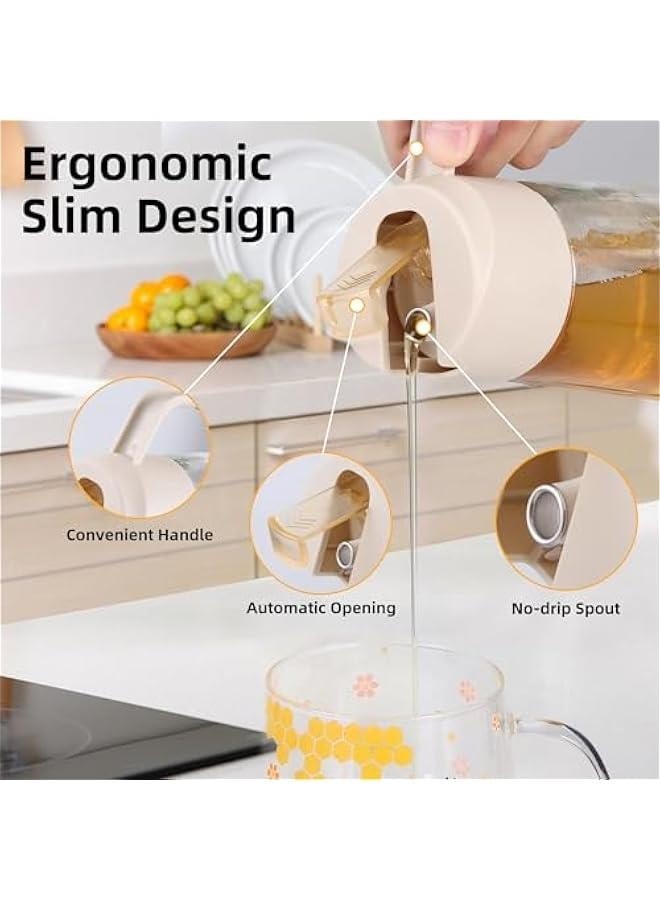2Pack Glass Olive Oil Dispenser Bottle, Oil Bottle Olive Oil Container With Automatic Cap And Stopper, 21 OZ Oil Cruet Oil-Spill-Proof Oil Dispenser For Kitchen, Cooking, Salad, Barbecue - Image 2