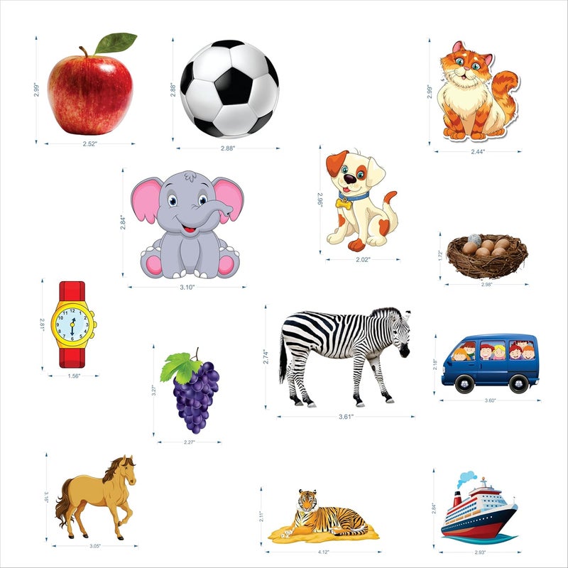 Creative Props A to Z Alphabet Cut-Outs with Matching Shapes – Educational Learning Chart for Kids (A for Apple, B for Ball, etc.) - Image 2