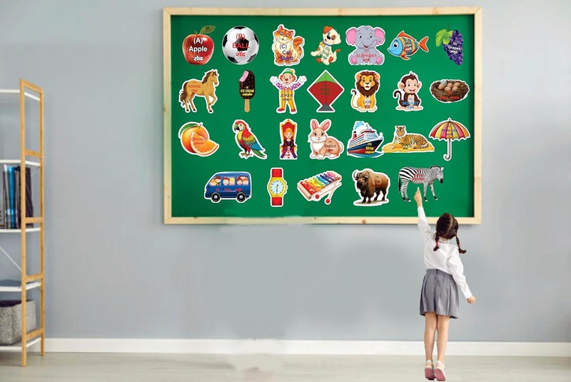 Creative Props A to Z Alphabet Cut-Outs with Matching Shapes – Educational Learning Chart for Kids (A for Apple, B for Ball, etc.) - Image 3