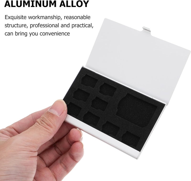 Healeved Aluminum Alloy Memory Card Case 9-Slot Anti-Static Waterproof Holder Portable Storage Organizer for Travel and Electronics Accessories - Image 4