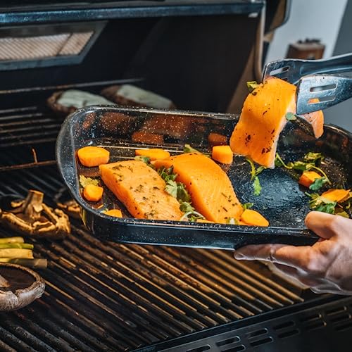 Granite Ware 3 piece multiuse set. Enameled steel bake, broiler pan, and grill with rack. Versatile for oven and direct fire cooking. Resists up to 932°F. - Image 5