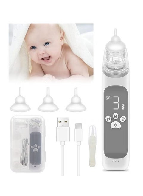 Nasal Aspirator for Baby,Baby Nose Suction Device with Food Grade Silicone Mouthpiece 3 Suction Modes and Advanced Soothing Music and Lighting Design, Electric Nose Suction for Baby-Rechargable