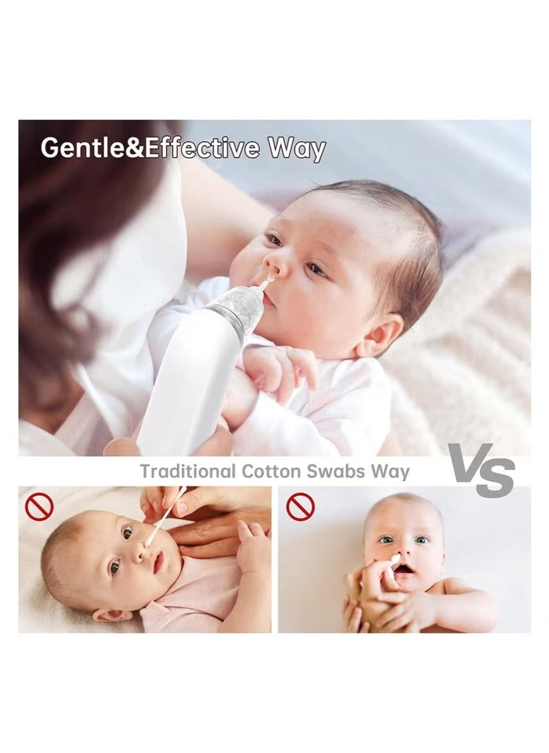 Nasal Aspirator for Baby,Baby Nose Suction Device with Food Grade Silicone Mouthpiece 3 Suction Modes and Advanced Soothing Music and Lighting Design, Electric Nose Suction for Baby-Rechargable