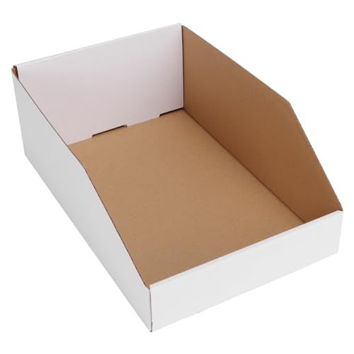 EXYGLO Cardboard Boxes, Pack of 35 Corrugated Storage Bins 12x8x4.5 inch Pantry Organizer Bins for Shelves Garage Office Organization - Image 1