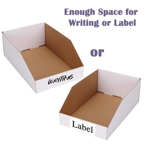 EXYGLO Cardboard Boxes, Pack of 35 Corrugated Storage Bins 12x8x4.5 inch Pantry Organizer Bins for Shelves Garage Office Organization - Image 3