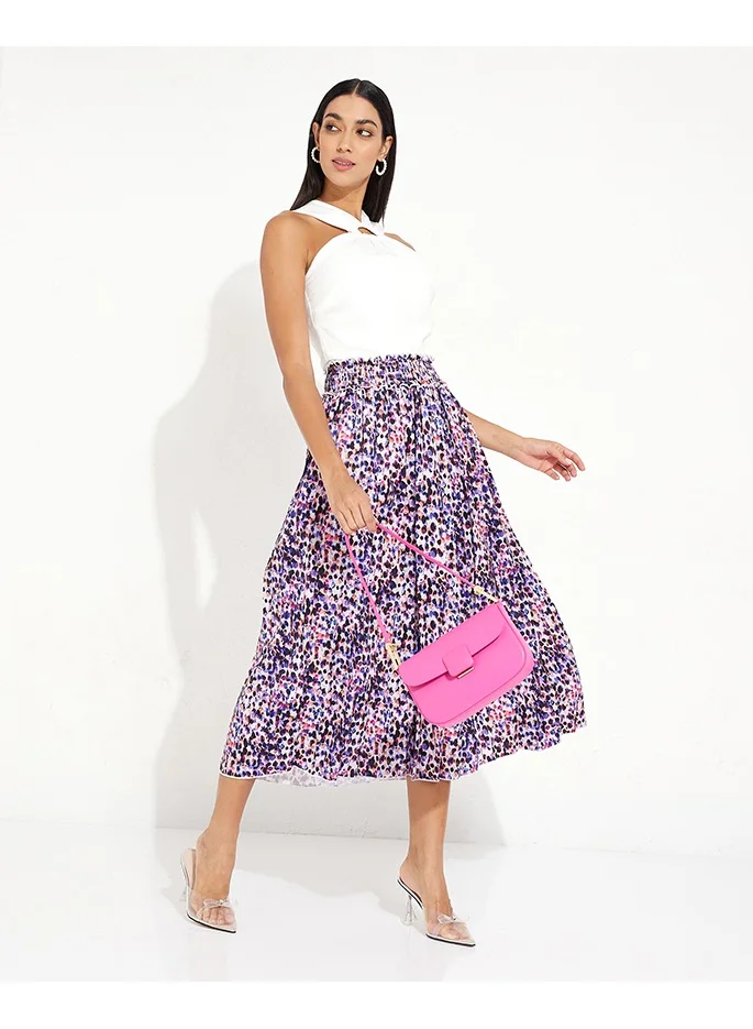 Little Mistress Little Mistress Multi Spot Print Midi Skirt
