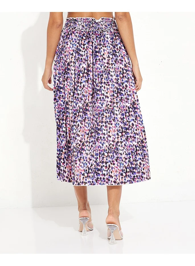 Little Mistress Little Mistress Multi Spot Print Midi Skirt
