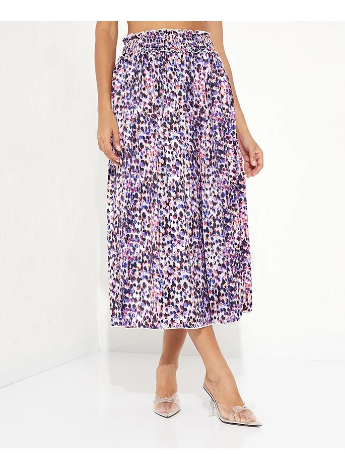 Little Mistress Little Mistress Multi Spot Print Midi Skirt