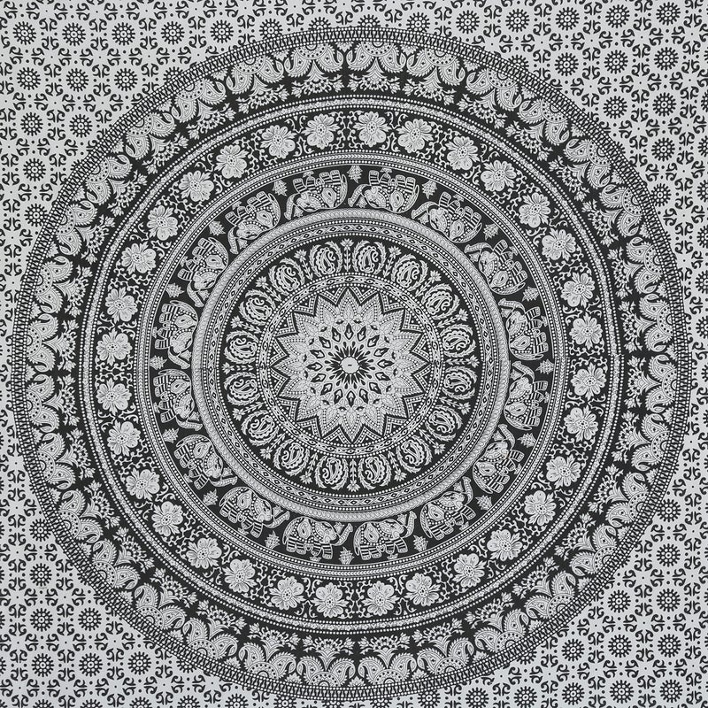 Craft Trade Wall Tapestry, Bohemian Boho Living Room Decor - 50x60 Inches, Black and White - Image 5